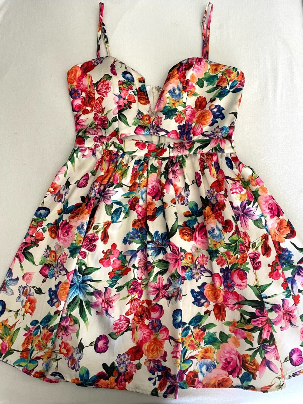 Miss Avenue White Floral Sundress with Multicolor Print